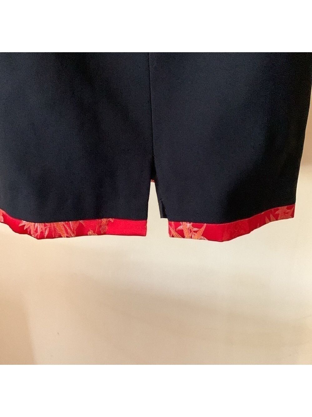 Kenar Asian inspired black dress with red borders and front zip size 4 - Picture 6 of 11